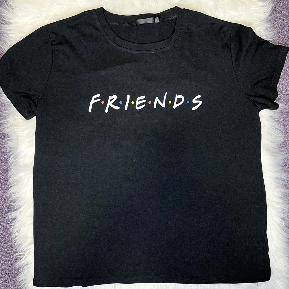 Friends black logo tee t-shirt tv show television short sleeve top